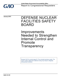 DEFENSE NUCLEAR FACILITIES SAFETY BOARD Improvements