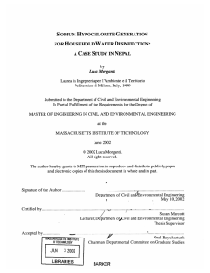 SODIUM  HYPOCHLORITE  GENERATION FOR HOUSEHOLD  WATER DISINFECTION: