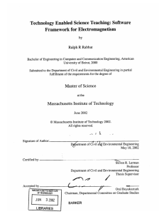 Technology  Enabled Science  Teaching:  Software Framework for Electromagnetism by