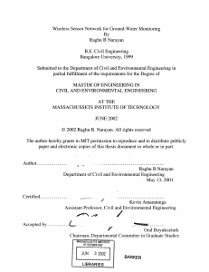 Wireless  Sensor Network  for Ground-Water  Monitoring 1999