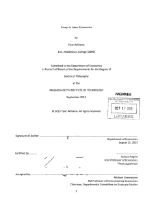 Essays  in  Labor  Economics Tyler Williams (2006)