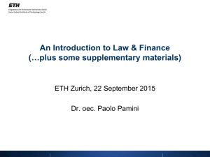 An Introduction to Law &amp; Finance (…plus some supplementary materials)