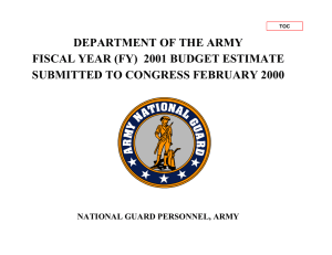 DEPARTMENT OF THE ARMY FISCAL YEAR (FY)  2001 BUDGET ESTIMATE