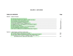 VOLUME II - DATA BOOK TABLE OF CONTENTS Page