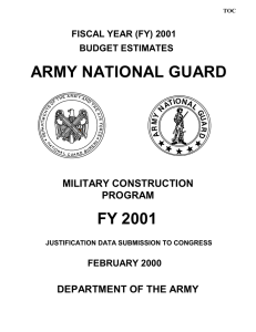 ARMY NATIONAL GUARD FY 2001 MILITARY CONSTRUCTION PROGRAM