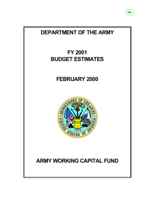 DEPARTMENT OF THE ARMY FY 2001 BUDGET ESTIMATES FEBRUARY 2000