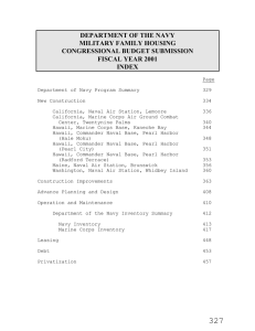 DEPARTMENT OF THE NAVY MILITARY FAMILY HOUSING CONGRESSIONAL BUDGET SUBMISSION FISCAL YEAR 2001