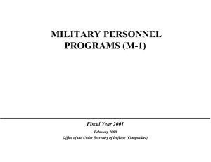 MILITARY PERSONNEL PROGRAMS (M-1) Fiscal Year 2001