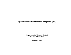 Operation and Maintenance Programs (O-1)