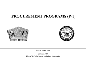 PROCUREMENT PROGRAMS (P-1) Fiscal Year 2001  February 2000