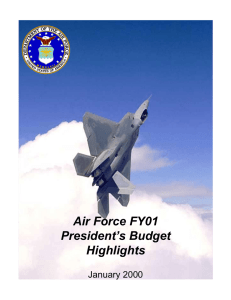 Air Force FY01 President’s Budget Highlights January 2000