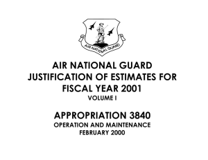 AIR NATIONAL GUARD JUSTIFICATION OF ESTIMATES FOR FISCAL YEAR 2001 APPROPRIATION 3840