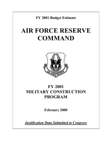 AIR FORCE RESERVE COMMAND FY 2001 MILITARY CONSTRUCTION