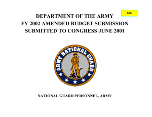 DEPARTMENT OF THE ARMY FY 2002 AMENDED BUDGET SUBMISSION