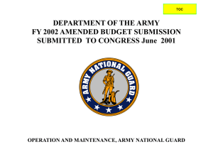 DEPARTMENT OF THE ARMY FY 2002 AMENDED BUDGET SUBMISSION