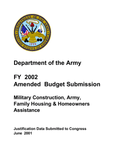 Department of the Army FY  2002 Amended  Budget Submission