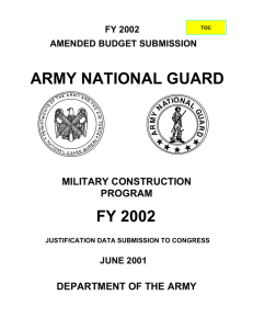 ARMY NATIONAL GUARD FY 2002 MILITARY CONSTRUCTION PROGRAM