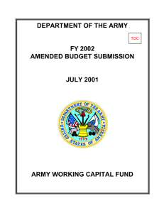 DEPARTMENT OF THE ARMY FY 2002 AMENDED BUDGET SUBMISSION JULY 2001