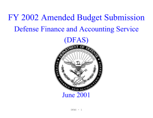 FY 2002 Amended Budget Submission Defense Finance and Accounting Service (DFAS) June 2001