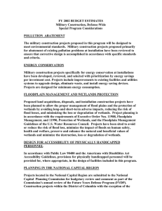 FY 2002 BUDGET ESTIMATES Military Construction, Defense-Wide Special Program Considerations POLLUTION  ABATEMENT