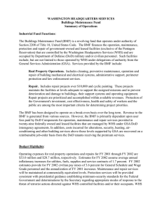 WASHINGTON HEADQUARTERS SERVICES Buildings Maintenance Fund Summary of Operations Industrial Fund Functions: