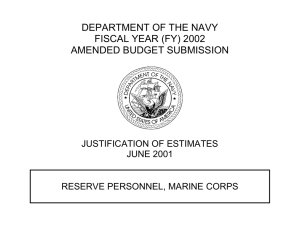 DEPARTMENT OF THE NAVY FISCAL YEAR (FY) 2002 AMENDED BUDGET SUBMISSION