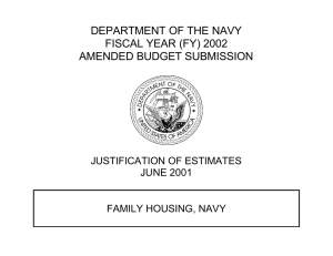 DEPARTMENT OF THE NAVY FISCAL YEAR (FY) 2002 AMENDED BUDGET SUBMISSION