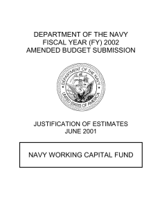 DEPARTMENT OF THE NAVY FISCAL YEAR (FY) 2002 AMENDED BUDGET SUBMISSION