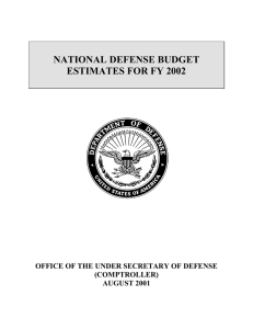 NATIONAL DEFENSE BUDGET ESTIMATES FOR FY 2002 (COMPTROLLER)