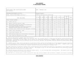 UNCLASSIFIED FY 2003 BUDGET REVIEW