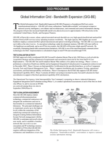 T Global Information Grid - Bandwidth Expansion (GIG-BE) DOD PROGRAMS