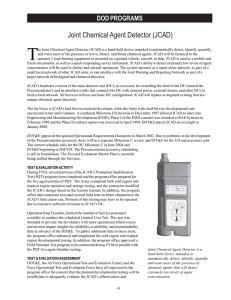 T Joint Chemical Agent Detector (JCAD) DOD PROGRAMS