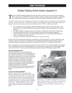 T Bradley Fighting Vehicle System Upgrade A-3 ARMY PROGRAMS