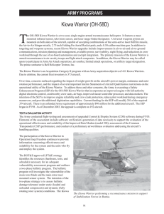 T Kiowa Warrior (OH-58D) ARMY PROGRAMS