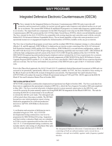 T Integrated Defensive Electronic Countermeasure (IDECM) NAVY PROGRAMS