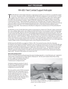 T MH-60S Fleet Combat Support Helicopter NAVY PROGRAMS