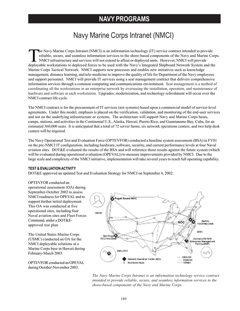 T Navy Marine Corps Intranet Nmci Navy Programs
