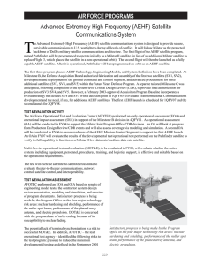 T Advanced Extremely High Frequency (AEHF) Satellite Communications System AIR FORCE PROGRAMS