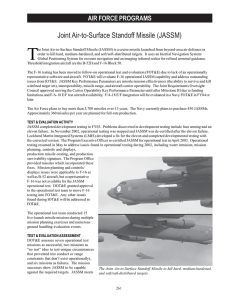 T Joint Air-to-Surface Standoff Missile (JASSM) AIR FORCE PROGRAMS