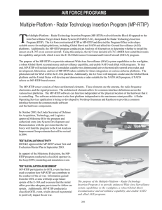 T Multiple-Platform - Radar Technology Insertion Program (MP-RTIP) AIR FORCE PROGRAMS