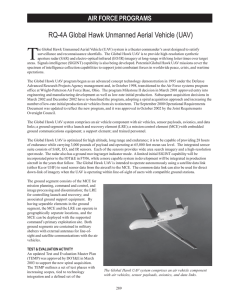 T RQ-4A Global Hawk Unmanned Aerial Vehicle (UAV) AIR FORCE PROGRAMS
