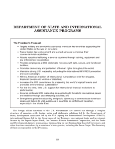 DEPARTMENT OF STATE AND INTERNATIONAL ASSISTANCE PROGRAMS •
