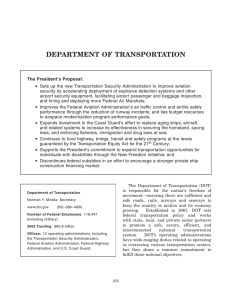 DEPARTMENT OF TRANSPORTATION •