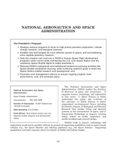 NATIONAL AERONAUTICS AND SPACE ADMINISTRATION •