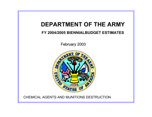 DEPARTMENT OF THE ARMY  FY 2004/2005 BIENNIALBUDGET ESTIMATES F