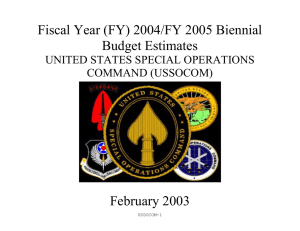 Fiscal Year (FY) 2004/FY 2005 Biennial Budget Estimates February 2003