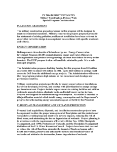 FY 2004 BUDGET ESTIMATES Military Construction, Defense-Wide Special Program Considerations POLLUTION  ABATEMENT