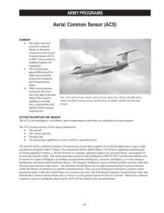 Aerial Common Sensor (ACS) ARMY PROGRAMS
