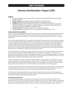 Chemical Demilitarization Program (CDP) ARMY PROGRAMS