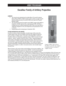 Excalibur Family of Artillery Projectiles ARMY PROGRAMS